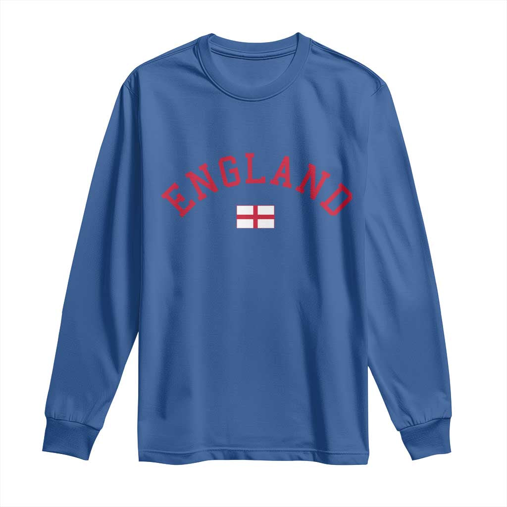 Vintage England Flag Pride Long Sleeve Shirt Patriotic St Georges Cross Heritage