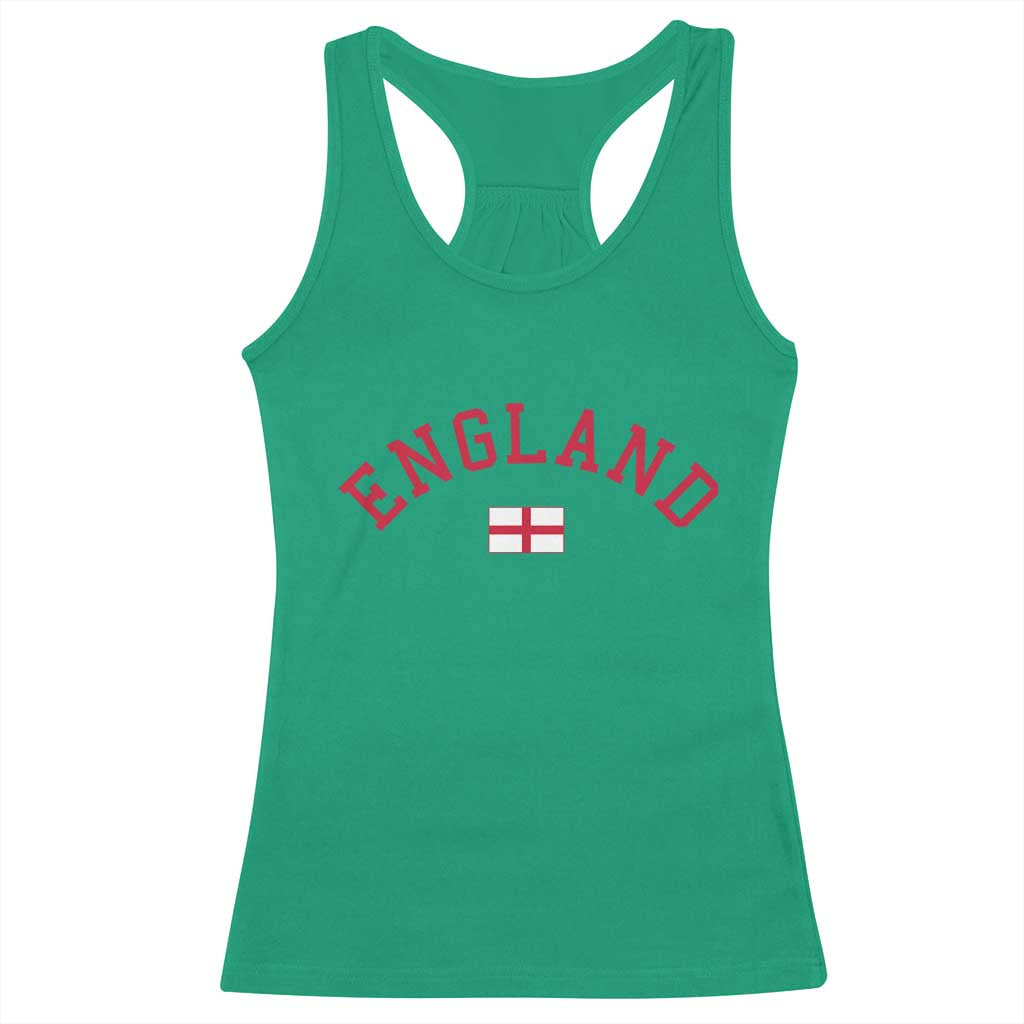 Vintage England Flag Pride Racerback Tank Top Patriotic St Georges Cross Heritage