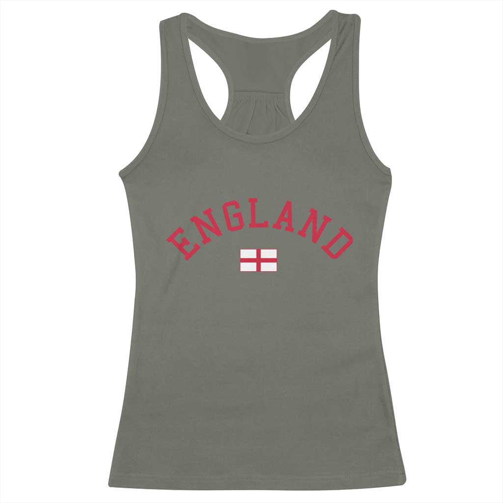 Vintage England Flag Pride Racerback Tank Top Patriotic St Georges Cross Heritage