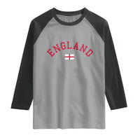 Vintage England Flag Pride Raglan Shirt Patriotic St Georges Cross Heritage