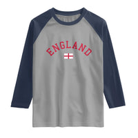 Vintage England Flag Pride Raglan Shirt Patriotic St Georges Cross Heritage