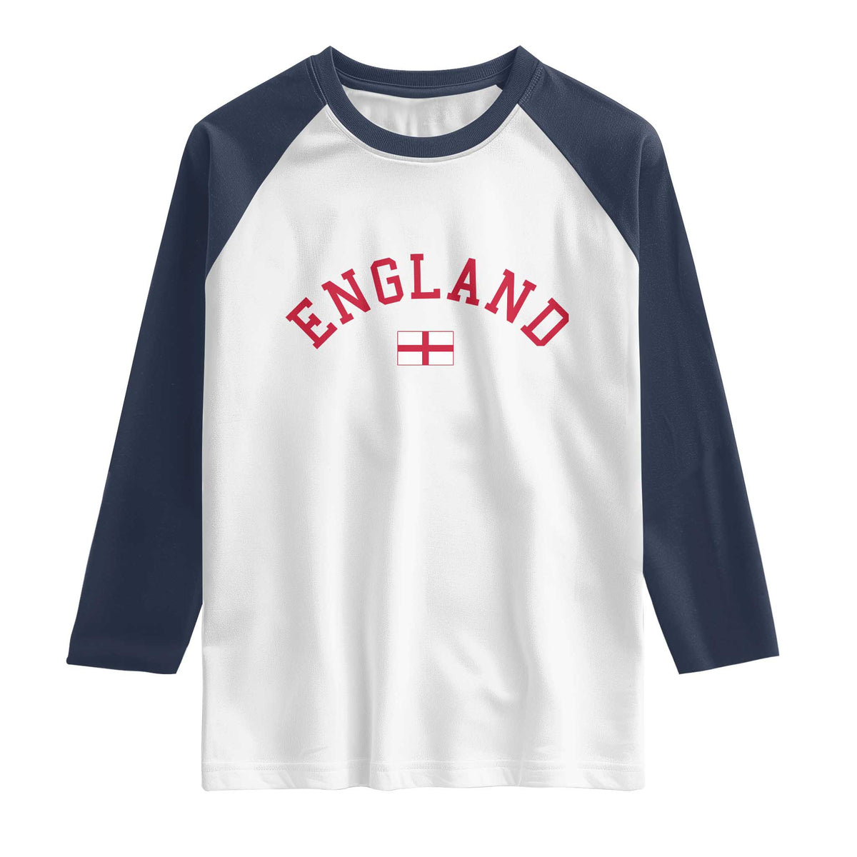 Vintage England Flag Pride Raglan Shirt Patriotic St Georges Cross Heritage