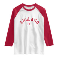 Vintage England Flag Pride Raglan Shirt Patriotic St Georges Cross Heritage