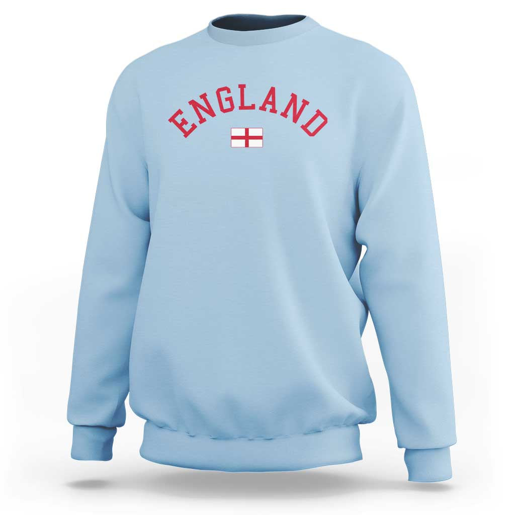 Vintage England Flag Pride Sweatshirt Patriotic St Georges Cross Heritage