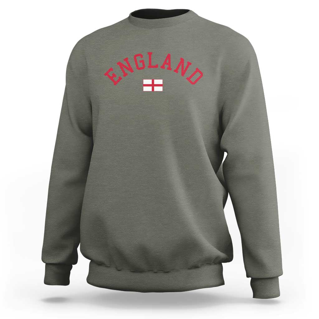 Vintage England Flag Pride Sweatshirt Patriotic St Georges Cross Heritage
