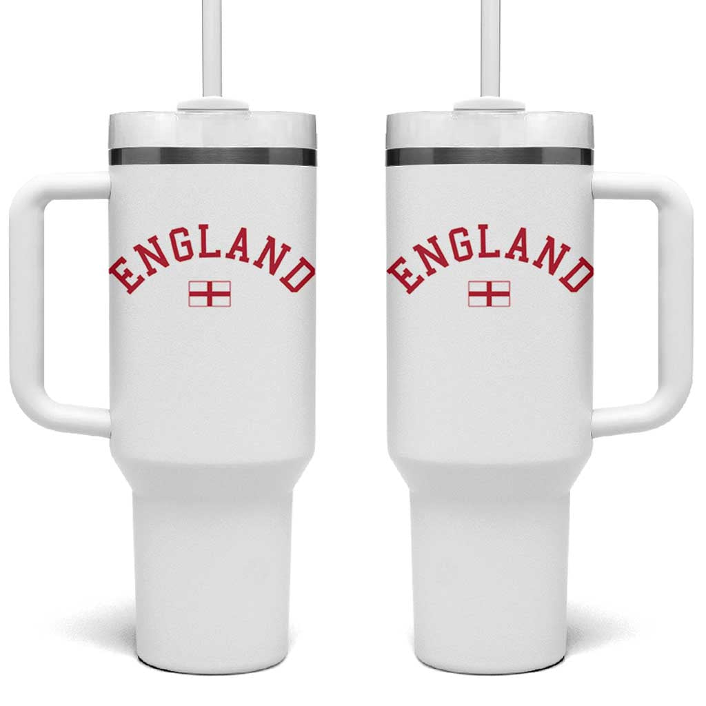 Vintage England Flag Pride Tumbler With Handle Patriotic St Georges Cross Heritage