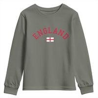 Vintage England Flag Pride Youth Sweatshirt Patriotic St Georges Cross Heritage