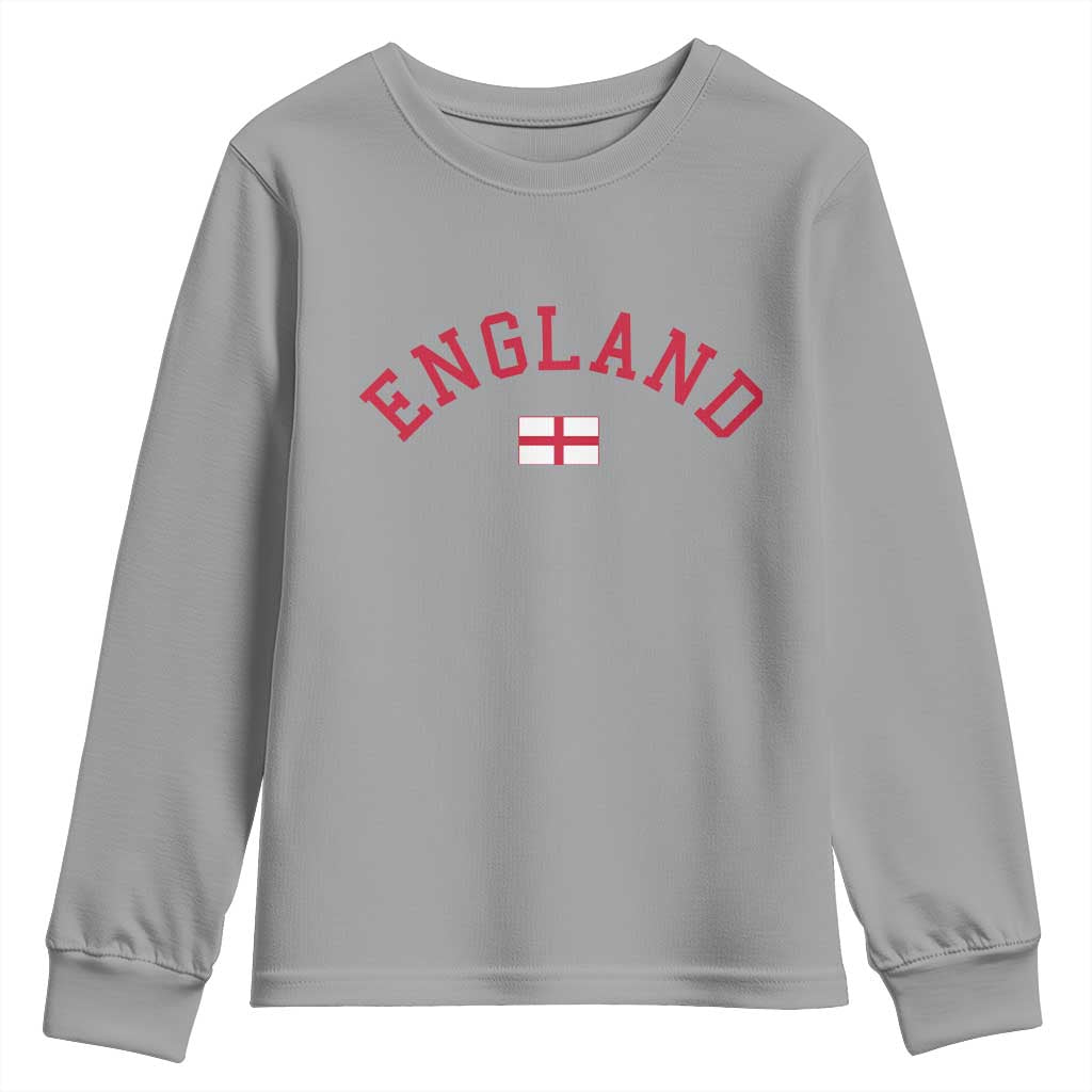 Vintage England Flag Pride Youth Sweatshirt Patriotic St Georges Cross Heritage