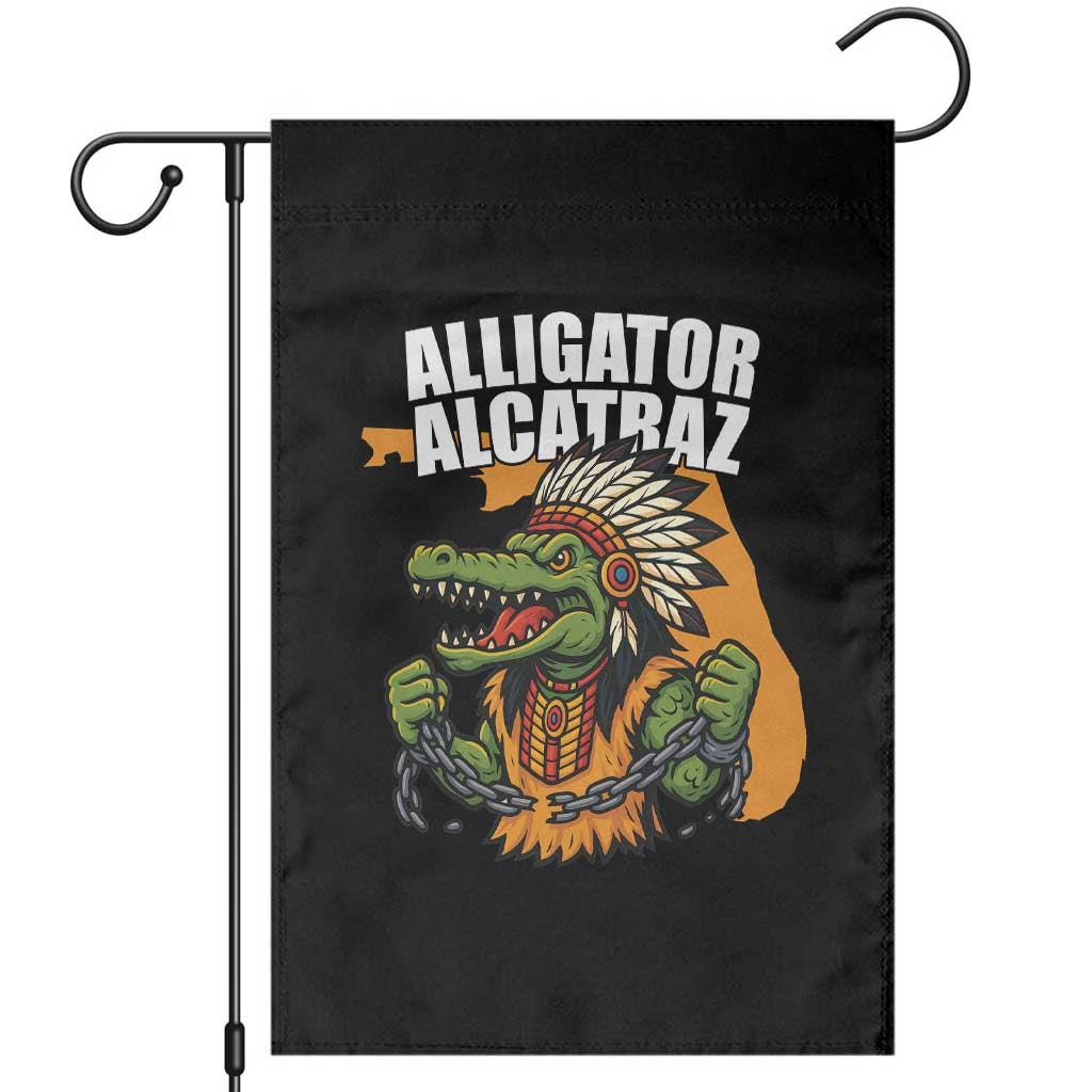 Native Alligator Alcatraz Garden Flag Florida Gator Break The Chain - Wonder Print Shop