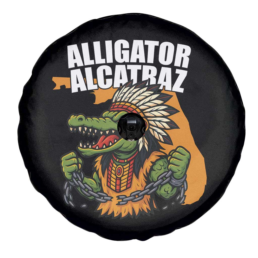 Native Alligator Alcatraz Spare Tire Cover Florida Gator Break The Chain - Wonder Print Shop
