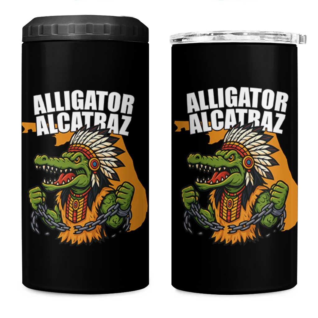 Native Alligator Alcatraz 4 in 1 Can Cooler Tumbler Florida Gator Break The Chain - Wonder Print Shop