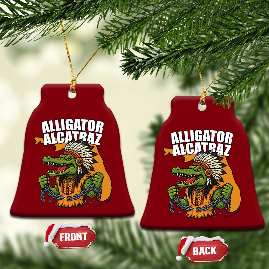 Native Alligator Alcatraz Ceramic Ornament Florida Gator Break The Chain - Wonder Print Shop