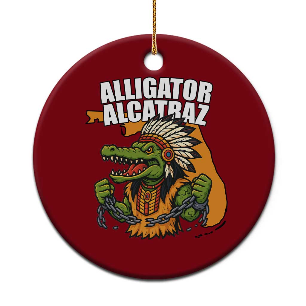 Native Alligator Alcatraz Ceramic Ornament Florida Gator Break The Chain - Wonder Print Shop