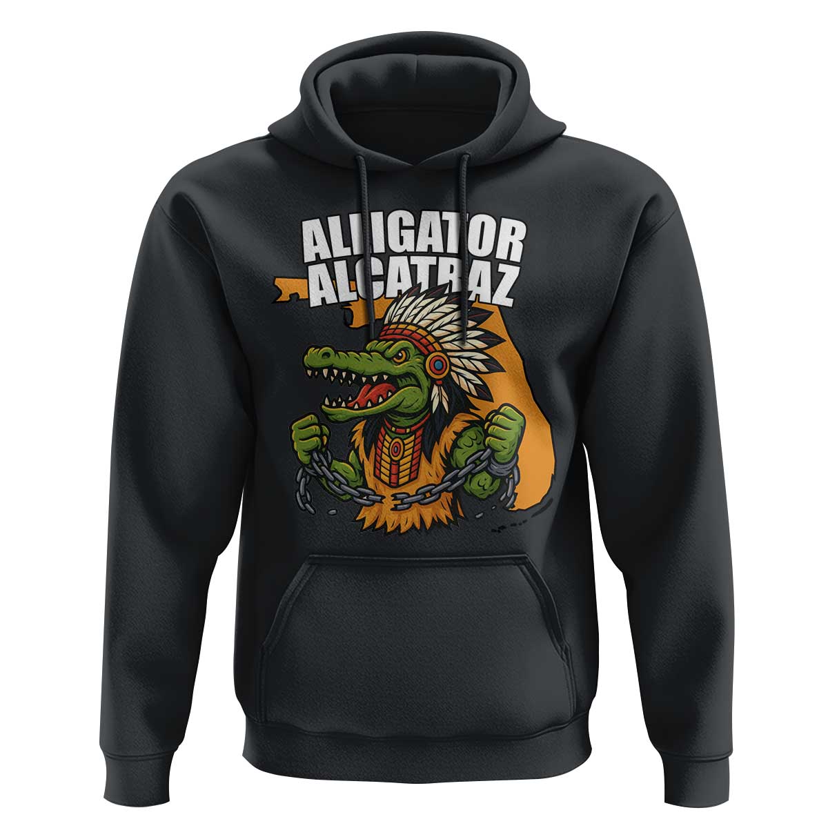 Native Alligator Alcatraz Hoodie Florida Gator Break The Chain - Wonder Print Shop