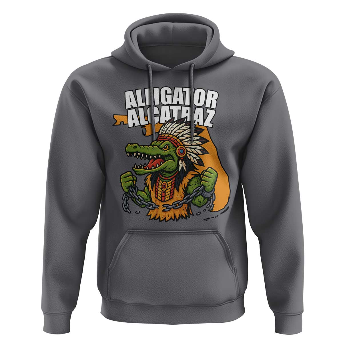 Native Alligator Alcatraz Hoodie Florida Gator Break The Chain - Wonder Print Shop