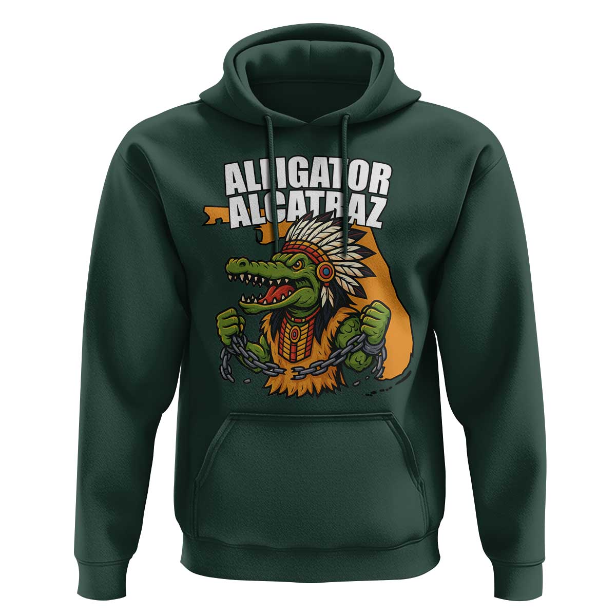 Native Alligator Alcatraz Hoodie Florida Gator Break The Chain - Wonder Print Shop