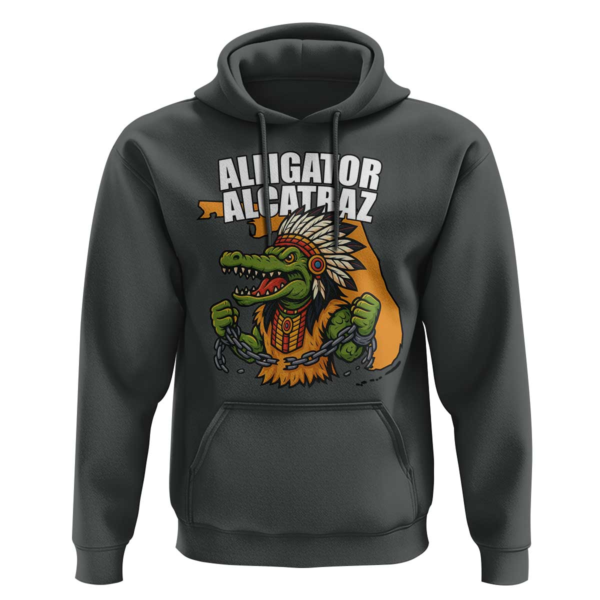Native Alligator Alcatraz Hoodie Florida Gator Break The Chain - Wonder Print Shop