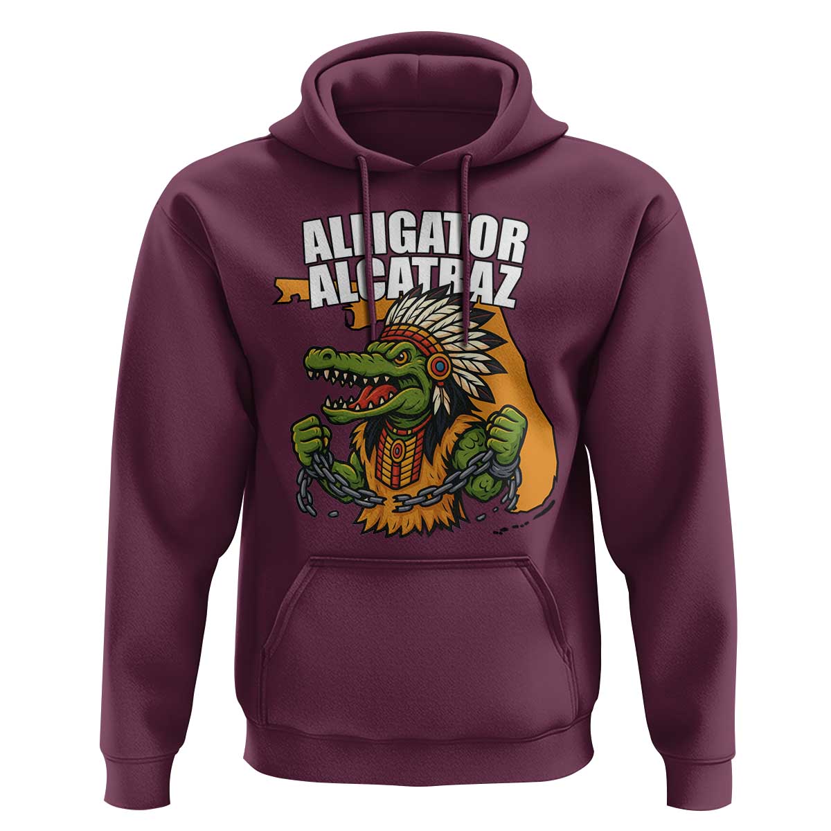 Native Alligator Alcatraz Hoodie Florida Gator Break The Chain - Wonder Print Shop