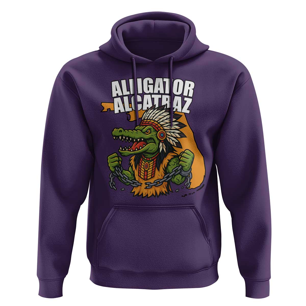 Native Alligator Alcatraz Hoodie Florida Gator Break The Chain - Wonder Print Shop