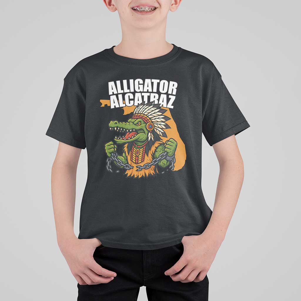 Native Alligator Alcatraz T Shirt For Kid Florida Gator Break The Chain - Wonder Print Shop