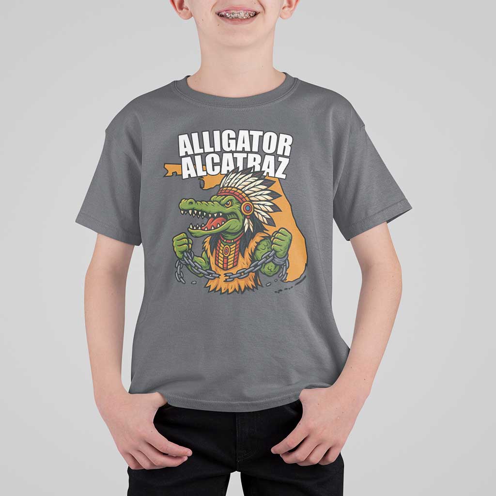 Native Alligator Alcatraz T Shirt For Kid Florida Gator Break The Chain - Wonder Print Shop