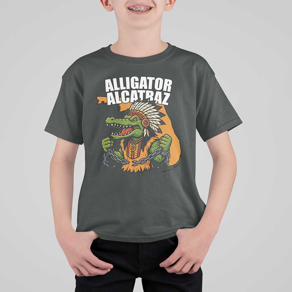 Native Alligator Alcatraz T Shirt For Kid Florida Gator Break The Chain - Wonder Print Shop