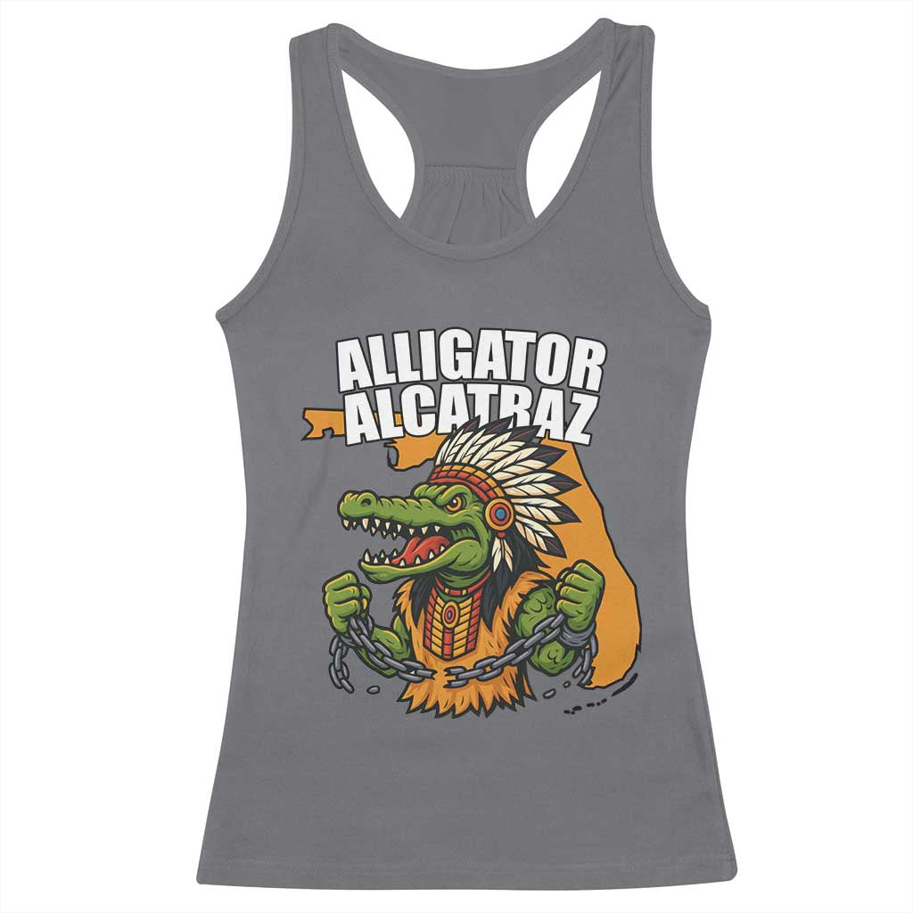 Native Alligator Alcatraz Racerback Tank Top Florida Gator Break The Chain - Wonder Print Shop