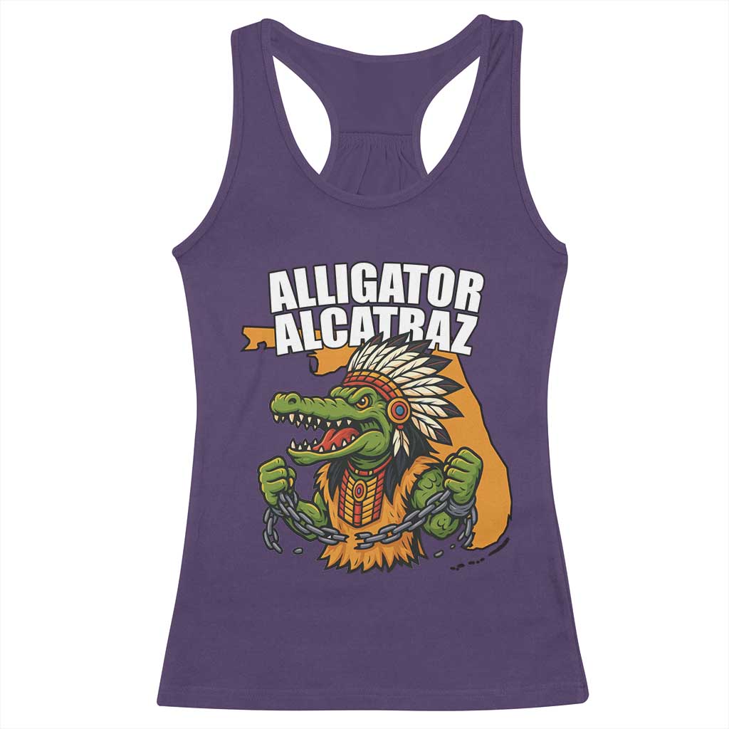 Native Alligator Alcatraz Racerback Tank Top Florida Gator Break The Chain - Wonder Print Shop