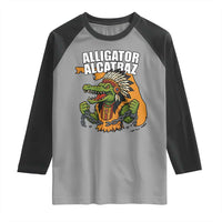 Native Alligator Alcatraz Raglan Shirt Florida Gator Break The Chain - Wonder Print Shop