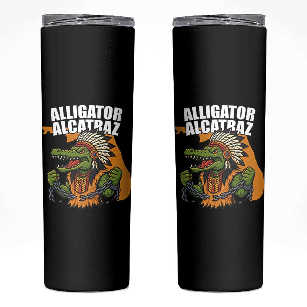 Native Alligator Alcatraz Skinny Tumbler Florida Gator Break The Chain - Wonder Print Shop