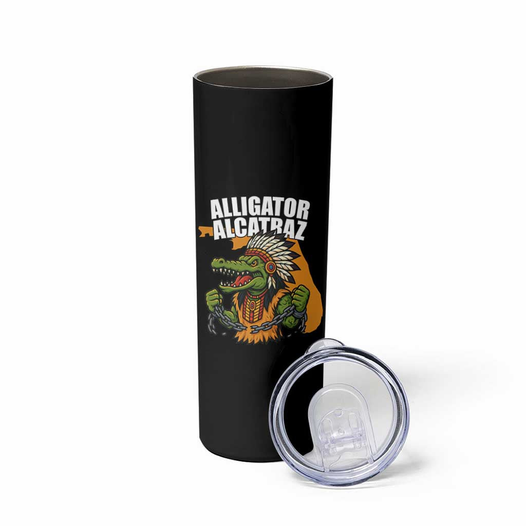 Native Alligator Alcatraz Skinny Tumbler Florida Gator Break The Chain - Wonder Print Shop