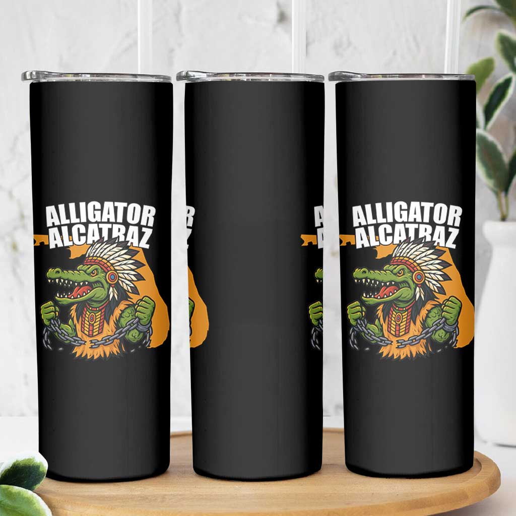 Native Alligator Alcatraz Skinny Tumbler Florida Gator Break The Chain - Wonder Print Shop