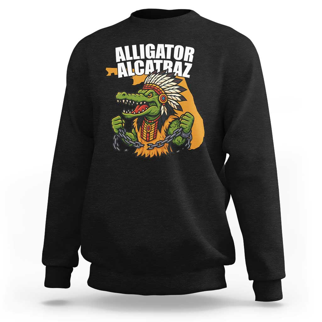 Native Alligator Alcatraz Sweatshirt Florida Gator Break The Chain - Wonder Print Shop