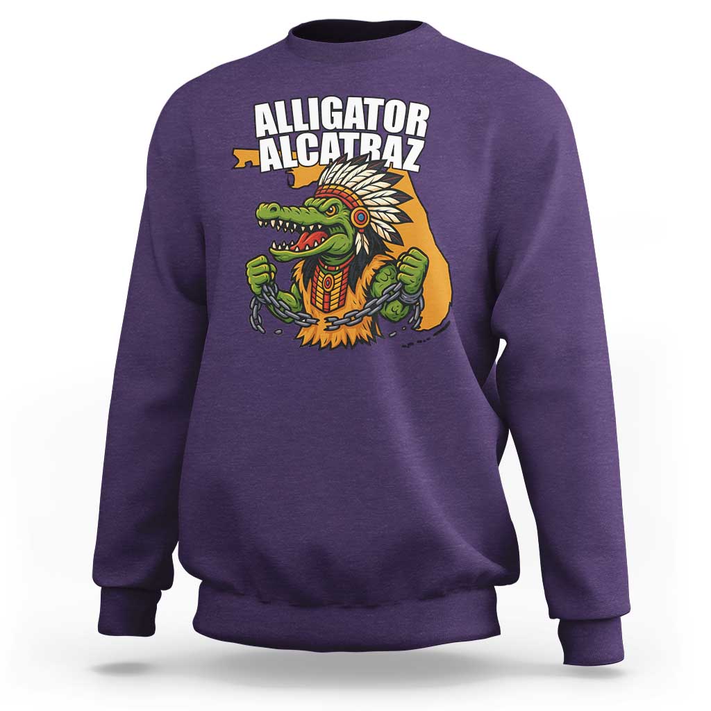 Native Alligator Alcatraz Sweatshirt Florida Gator Break The Chain - Wonder Print Shop