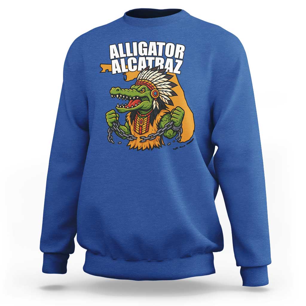 Native Alligator Alcatraz Sweatshirt Florida Gator Break The Chain - Wonder Print Shop