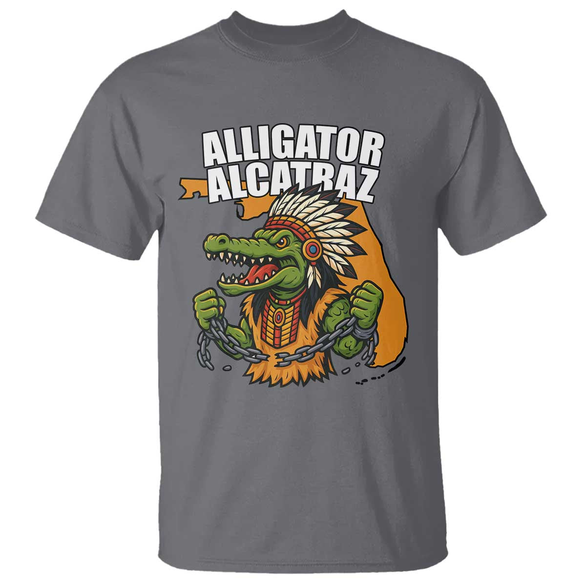 Native Alligator Alcatraz T Shirt Florida Gator Break The Chain - Wonder Print Shop