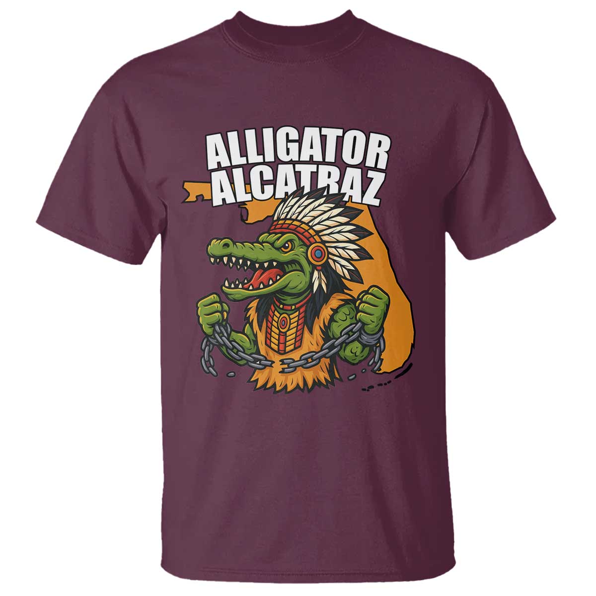 Native Alligator Alcatraz T Shirt Florida Gator Break The Chain - Wonder Print Shop