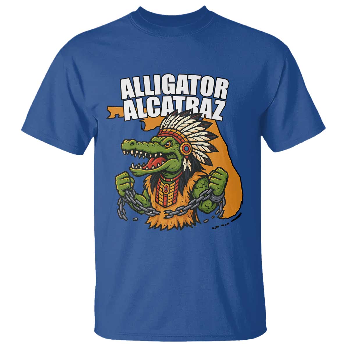 Native Alligator Alcatraz T Shirt Florida Gator Break The Chain - Wonder Print Shop