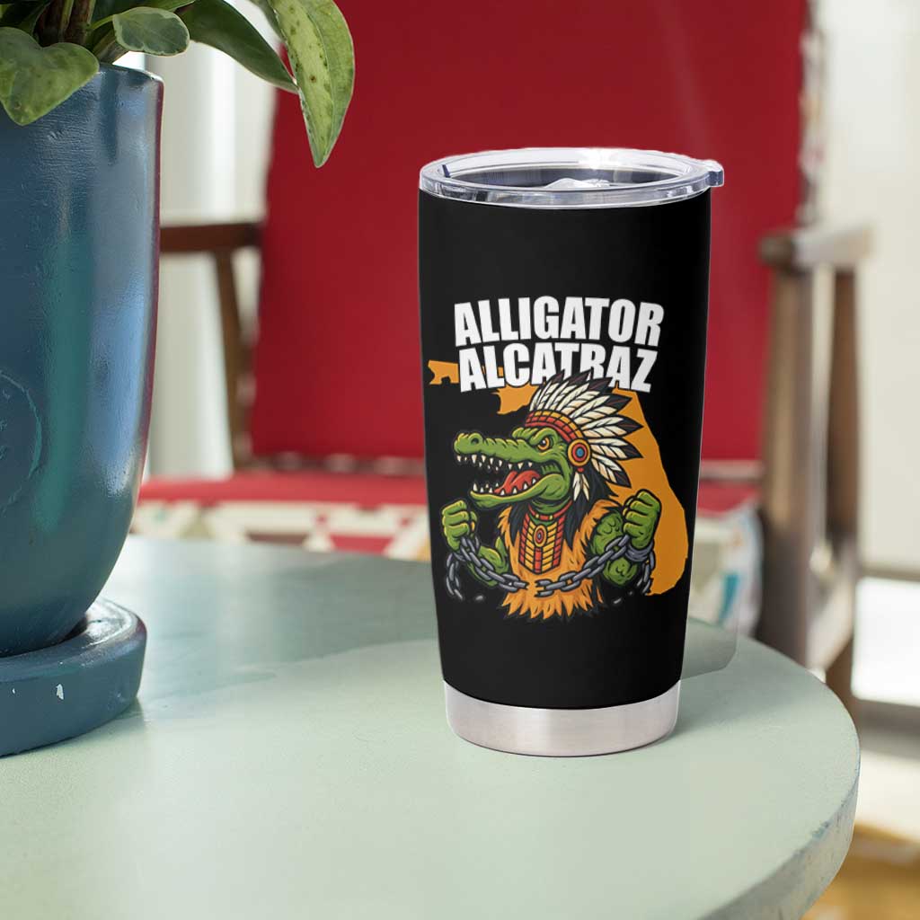 Native Alligator Alcatraz Tumbler Cup Florida Gator Break The Chain - Wonder Print Shop
