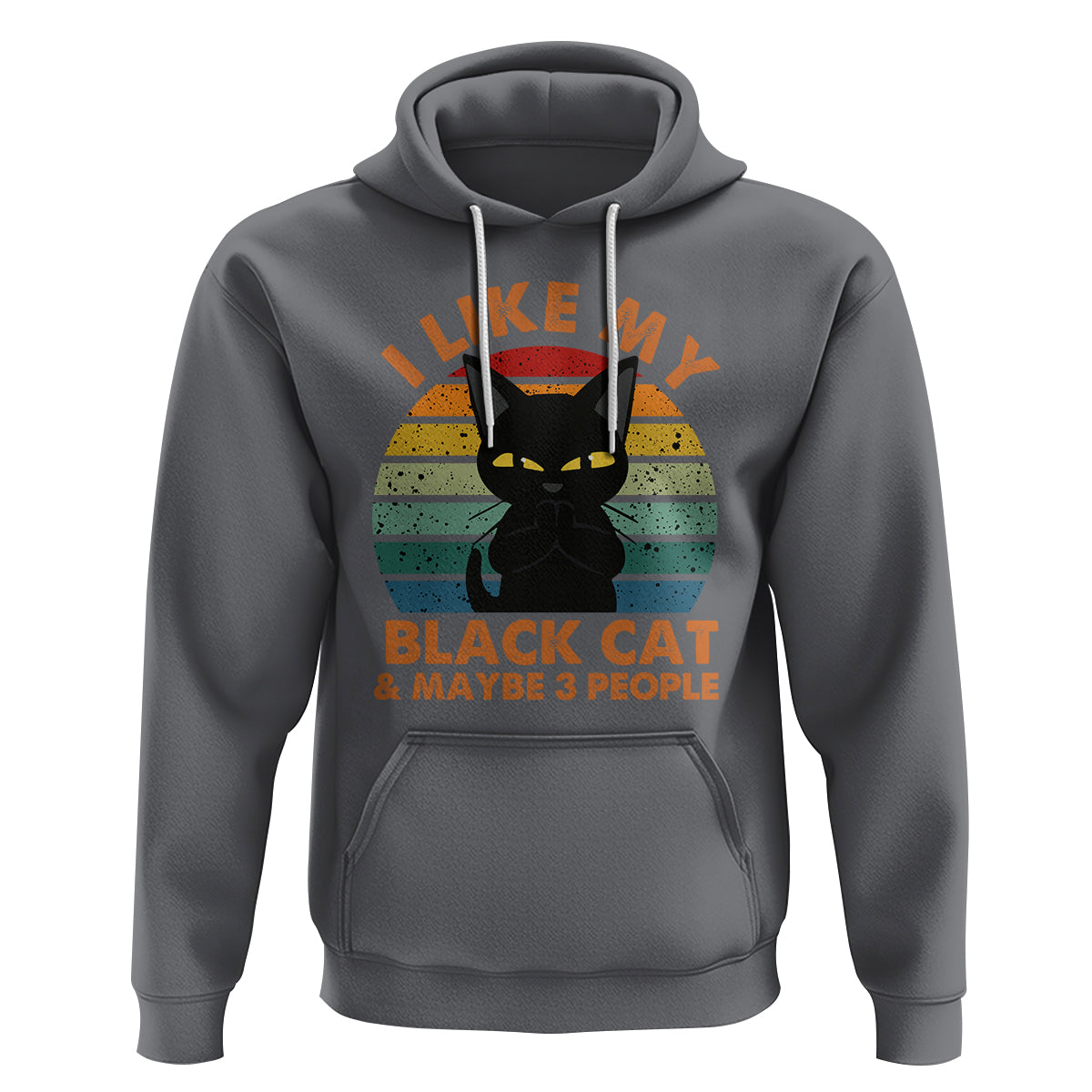 Cat Lover Hoodie I Like My Black Cat & Maybe 3 People - Wonder Print Shop