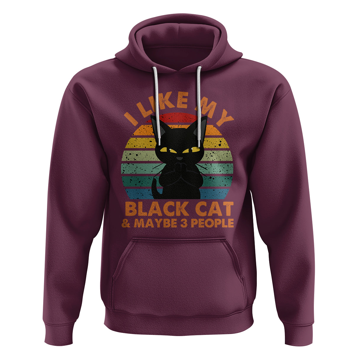 Cat Lover Hoodie I Like My Black Cat & Maybe 3 People - Wonder Print Shop