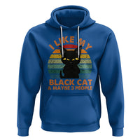 Cat Lover Hoodie I Like My Black Cat & Maybe 3 People - Wonder Print Shop