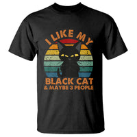 Cat Lover T Shirt I Like My Black Cat & Maybe 3 People - Wonder Print Shop