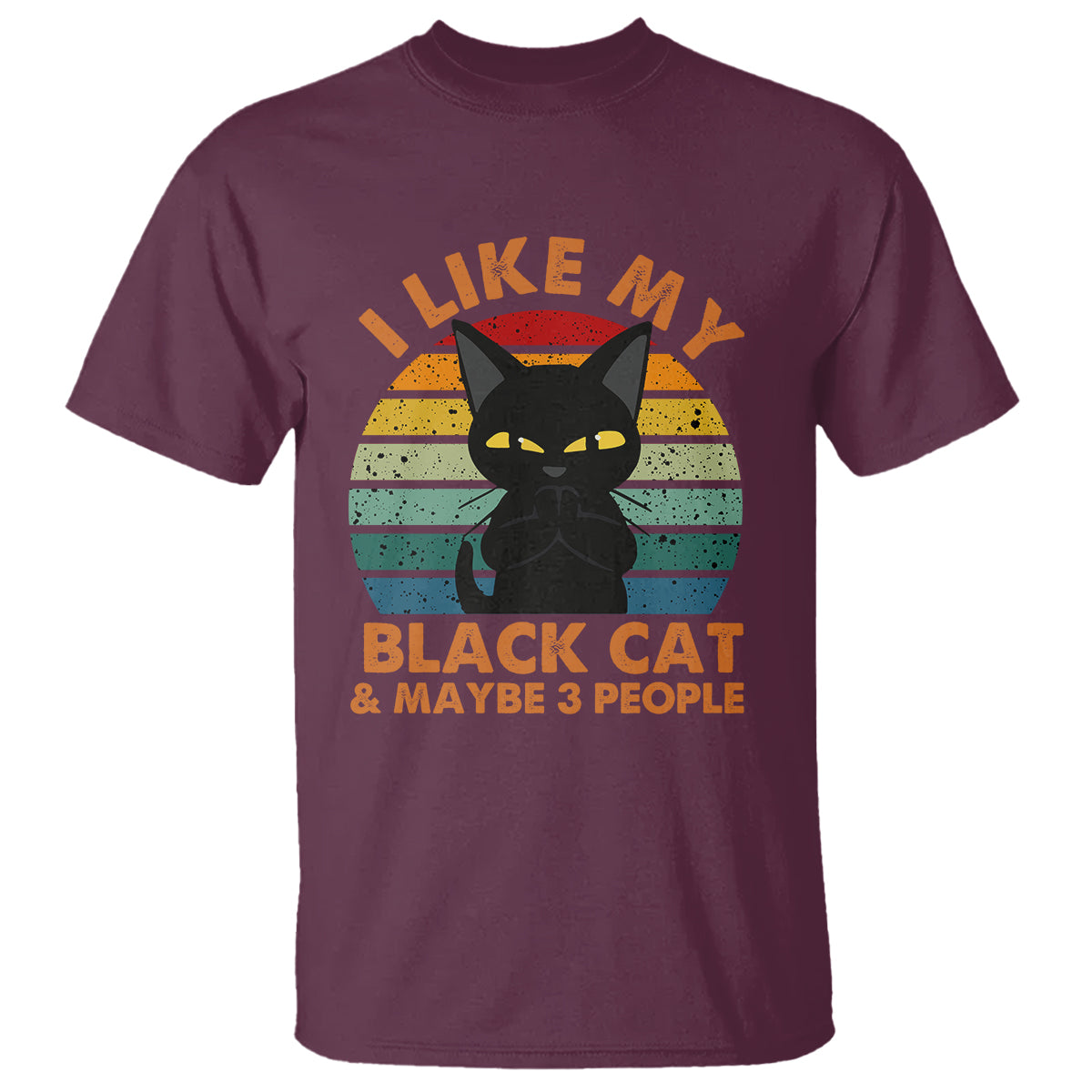 Cat Lover T Shirt I Like My Black Cat & Maybe 3 People - Wonder Print Shop