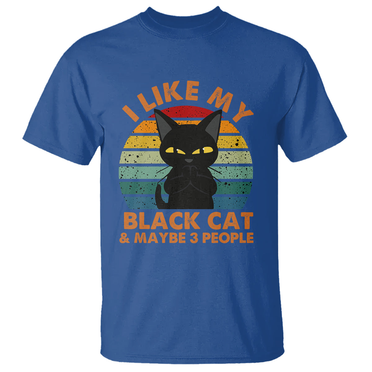 Cat Lover T Shirt I Like My Black Cat & Maybe 3 People - Wonder Print Shop