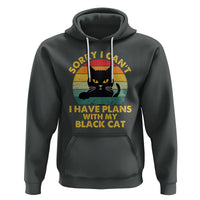 Cat Lover Hoodie Sorry I Can't I Have Plans With My Black Cat - Wonder Print Shop