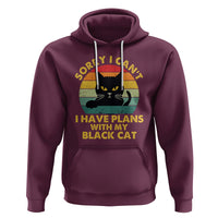 Cat Lover Hoodie Sorry I Can't I Have Plans With My Black Cat - Wonder Print Shop