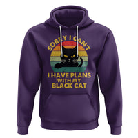 Cat Lover Hoodie Sorry I Can't I Have Plans With My Black Cat - Wonder Print Shop