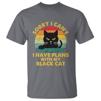 Cat Lover T Shirt Sorry I Can't I Have Plans With My Black Cat - Wonder Print Shop