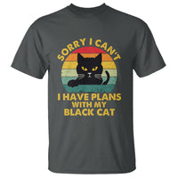 Cat Lover T Shirt Sorry I Can't I Have Plans With My Black Cat - Wonder Print Shop